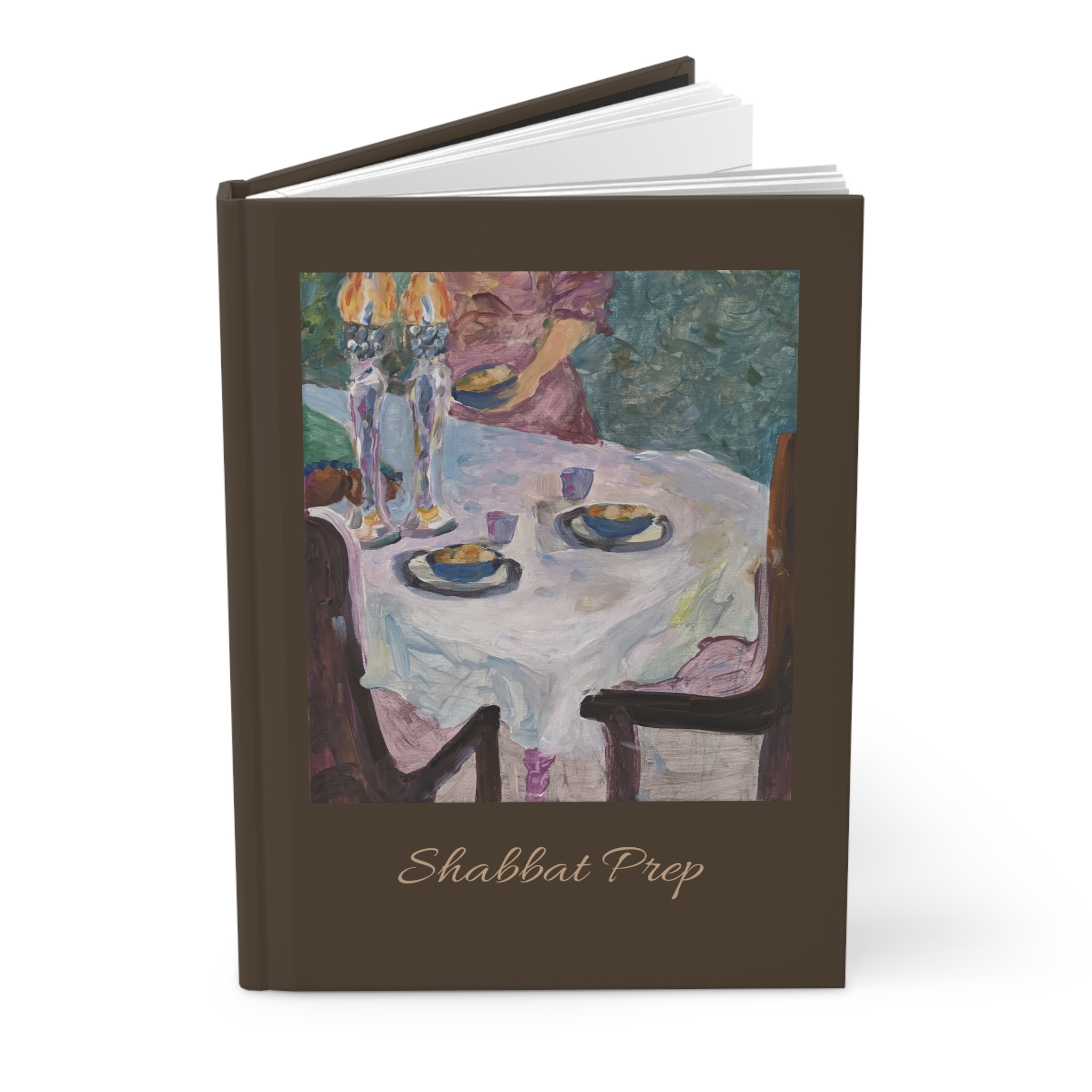 shabbat prep hardcover notebook — shabbos painting print matte notebook shabbat prep hardcover notebook — shabbos painting print matte notebook