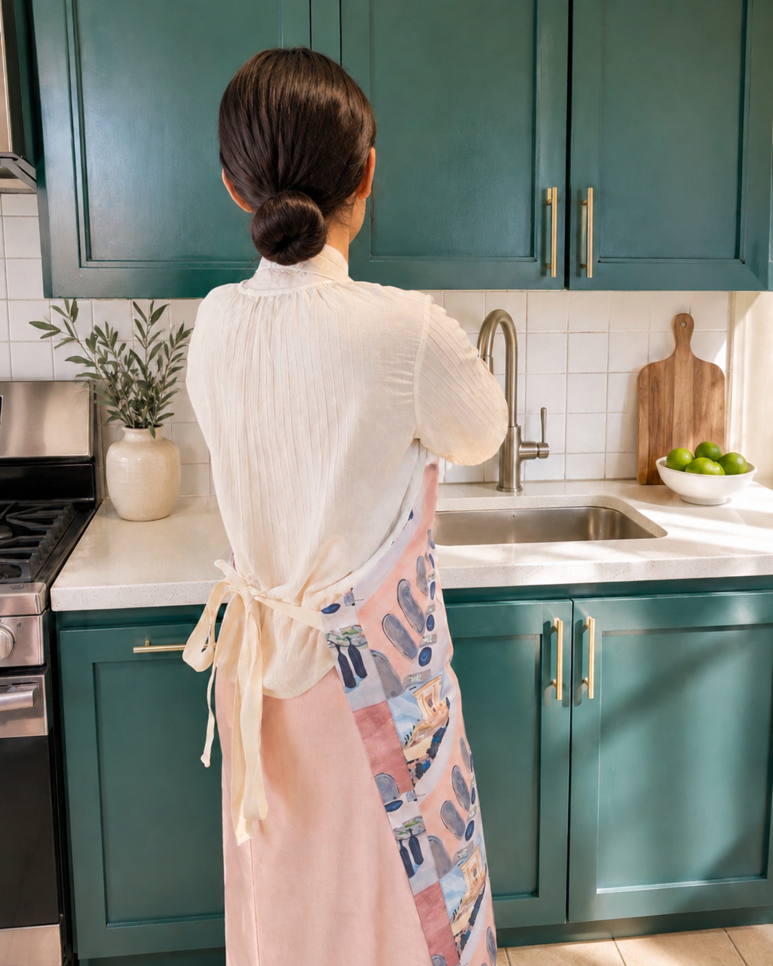 pesach seder table pattern apron