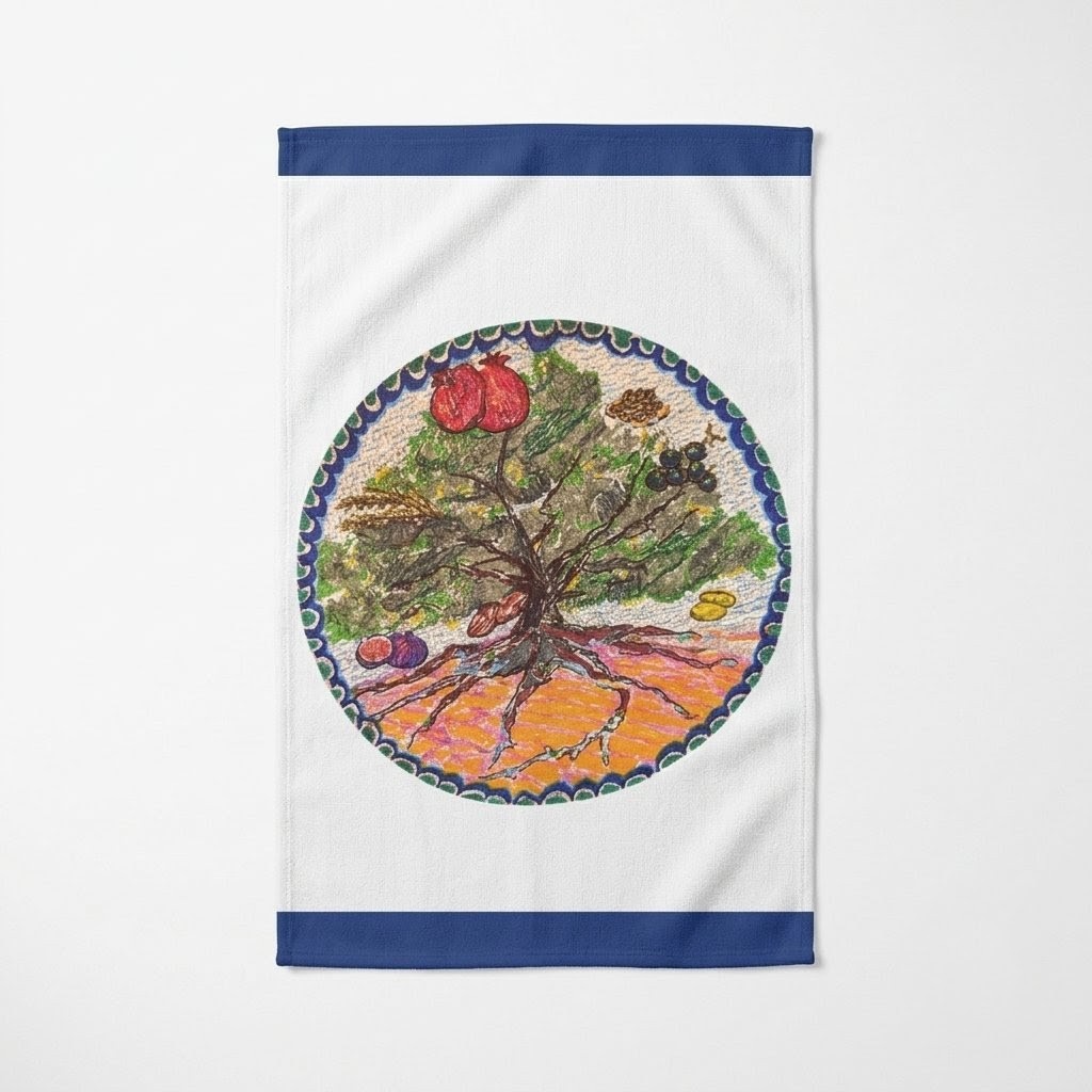 seven species netilat yadayim towel