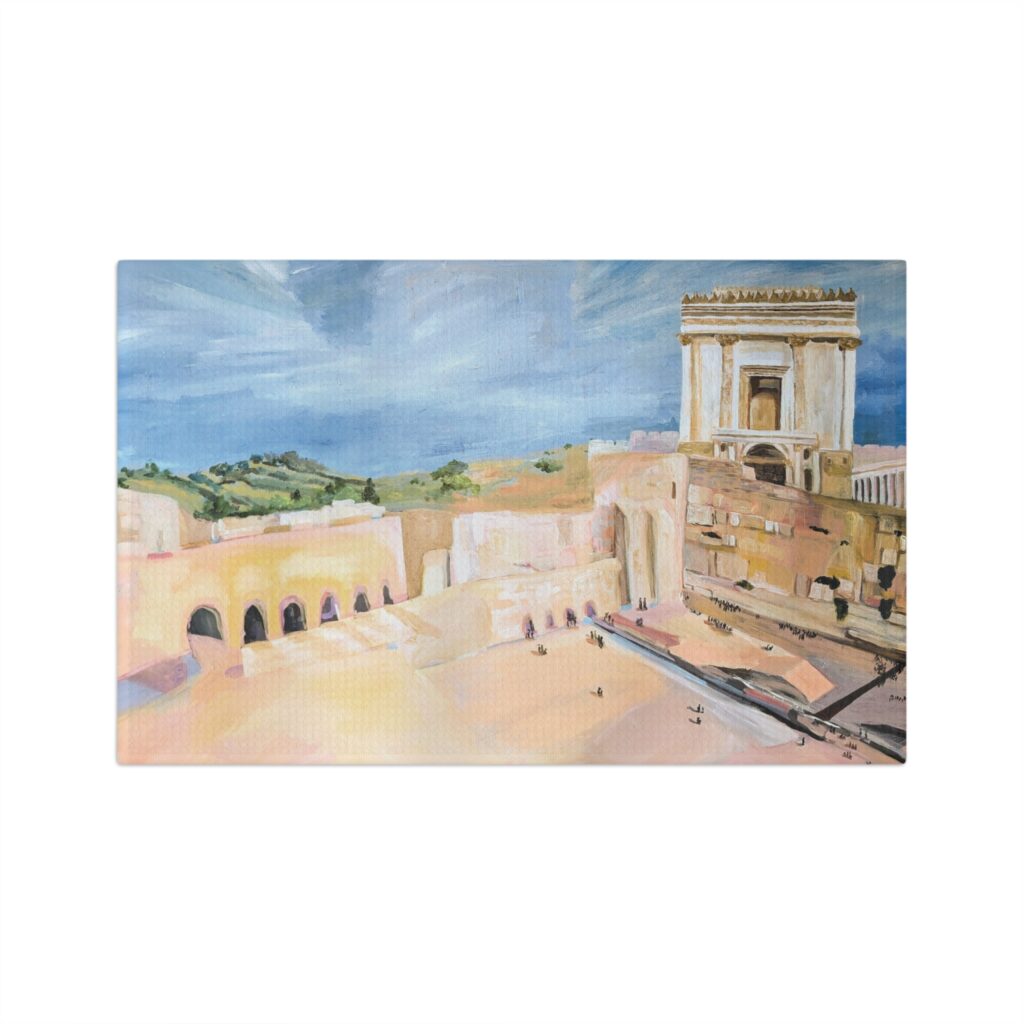 beit hamikdash table accent | original judaica art